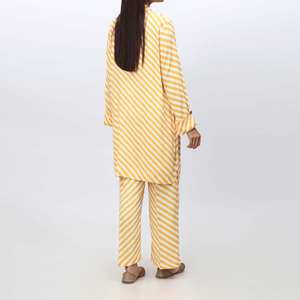 กางเกงสูททรงเรขาคณิตพิมพ์ลายทางของผู้หญิงชุด2ชิ้นคอลเลกชัน PS4062 - Product Image 1