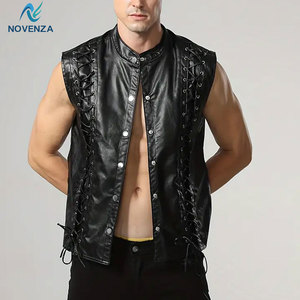 Stylish Winter <b>Leather</b> <b>Vest</b> <b>Men</b> Vintage Biker Style Slim Fit Comfortable Soft Inner Lining Waterproof Lightweight Fashion <b>Vest</b> - Product Image 1
