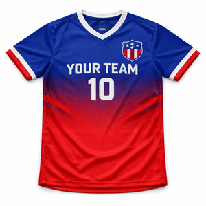 เสื้อฟุตบอลทีมโรงเรียนแบบสั่งทำพิเศษ ไซส์ใหญ่ แห้งเร็ว ระบายอากาศได้ดี ผ้าโพลีเอสเตอร์ 100% พิมพ์ชื่อและหมายเลขผู้เล่นตามสั่ง - Product Image 5