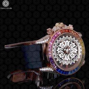 Reloj de Lujo para Hombre Charm_Jewells, Caja de Acero Inoxidable, Bisel con Gemas Arcoíris, Esfera de Cristal de Zafiro, Movimiento Mecánico Analógico - Product Image 4