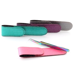 Pince à épiler japonaise en acier inoxydable pour extension de cils Pochette de 2 pièces avec logo personnalisé Type de pointe - Product Image 3