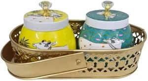 Luxury Finish Metal Pichwai <b>Jar</b> with Tray Classic Design <b>Decorative</b> Storage <b>Jar</b> for Home Decor Temple and Festive Gift - Product Image 5