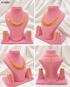 Gold Plated Zircon Vintage Lady Jewelry <b>Set</b> <b>Necklace</b> <b>and</b> <b>Earrings</b> <b>Set</b> Copper Alloy <b>Bridal</b> Gift Wear - Product Image 3