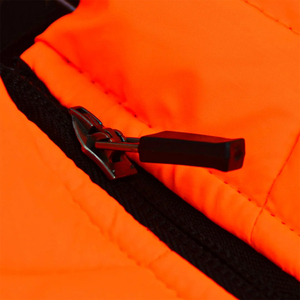 Chaquetas acolchadas de moda para hombre en color negro brillante y naranja con dos bolsillos frontales, ropa casual, chaqueta acolchada de plumón para hombre para el invierno. - Product Image 3