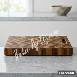 Tabla de charcutería de madera de acacia premium, bloque de cortar con construcción de grano final, apto para lavavajillas, 1.5 cm de grosor, con asa para queso y carne - Product Image 3