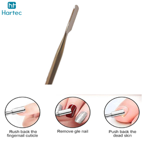 Pousse-cuticules et grattoir à ongles professionnels faits à la main, antidérapants, faciles à utiliser, durables, en acier inoxydable, avec étui de protection en cuir - Product Image 3