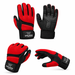 Comfortable <b>Full</b> Finger Training Gloves Anti <b>Slip</b> Grip Support for Workout Fitness Gym Exercise and Weightlifting Use. - Product Image 1