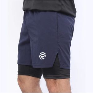 Shorts de Compresión Micro Premium Unisex Azul Marino/Negro - Product Image 3