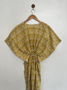 Caftán de Algodón para Mujer, Traje de Noche, Vestido Largo Informal, Cintura Natural, Perfecto como Cubrebañador, Regalo para Mamá - Product Image 3