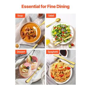 Set di posate da 60 pezzi in acciaio inossidabile per alimenti, finitura a specchio, lavabile in lavastoviglie - Product Image 6