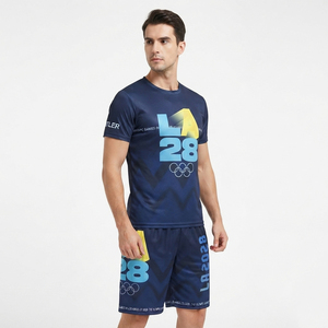 New Custom CHARR INDUSTRIES Men's Adult Knitted Wrestling Set <b>T</b>-<b>shirts</b>+shorts Digital Print 2-Piece 100% <b>Polyester</b> 150GSM - Product Image 5