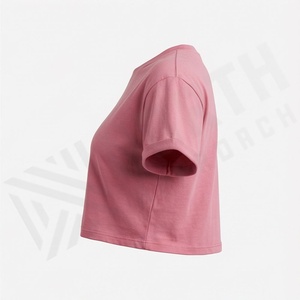 เสื้อยืดคอตตอนเรียบง่ายแบบพื้นฐานสำหรับผู้หญิง เสื้อยืดครอปพรีเมียมสำหรับผู้หญิง เสื้อผ้าออกกำลังกาย ระบายอากาศได้ดี สีสันปรับแต่งได้ - Product Image 3