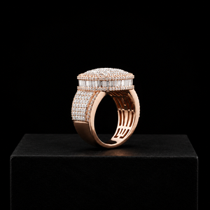 Bijoux pour femmes, magnifiques, faits à la main, exclusifs, en moissanite, diamant personnalisé, coupe ronde baguette, design classique, sertissage pavé - Product Image 5