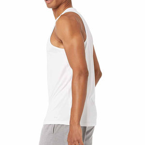 Débardeur blanc pour homme, respirant, en coton et polyester, vêtements de fitness, séchage rapide et style décontracté, service OEM ODM personnalisé - Product Image 3