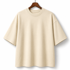 T-shirt unisexe surdimensionné en coton épais, vierge, style streetwear, 280 GSM, fabricant OEM ODM, marque privée - Product Image 5