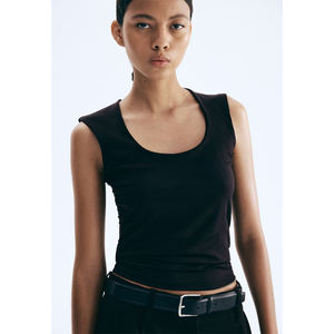 2026 Trendy Women's Seamless Breathable Lightweight Sports <b>Crop</b> Tank <b>Top</b> for Running Fitness Slim T-shirt Short Sleeveless - Product Image 3