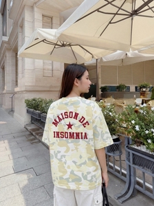 Camiseta Unisex con Estampado de Camuflaje, Estilo Urbano, Ecológica, de Secado Rápido, Transpirable, Cuello Redondo, Mangas Murciélago, Tejido de Punto, Logotipo Personalizado - Product Image 2