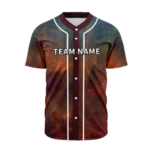 Custom Sublimated Baseball Jersey Team Name Printed Moisture Wicking <b>Polyester</b> Short Sleeve Unisex Adult Uniform - Product Image 3