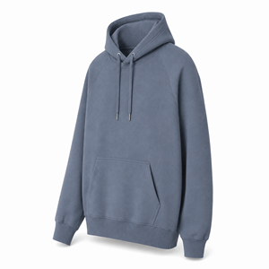 Sudadera con Capucha Personalizada para Hombre, Color Azul Pizarra, Gruesa, con Mangas Raglán, de Algodón y Felpa, Estilo Casual Urbano, con Bolsillos - Product Image 3