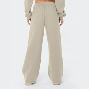 <b>Women</b> Retro Winter Wide <b>Leg</b> <b>Joggers</b> Full Length Terry Fleece Sweatpants Soft Fabric Breathable Casual Sportswear Pants - Product Image 5