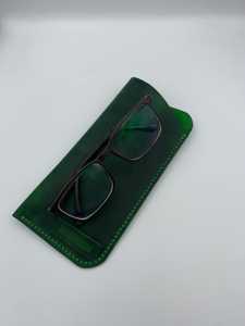 Étui à lunettes en cuir véritable de qualité supérieure, pochette souple et fine en cuir de vachette, housse de protection artisanale pour lunettes de lecture LGC-0086 - Product Image 3