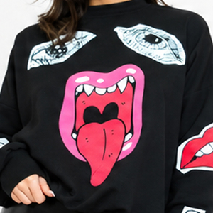 Sudadera con Capucha Personalizada para Mujer, Impresión Gráfica Casual en Poliéster/Algodón, Manga Larga, Estilo Urbano - Product Image 5