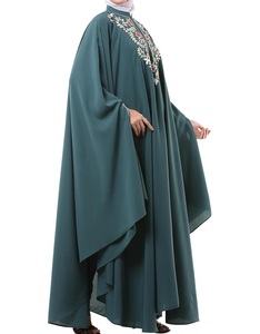 Embroidery Neckline Printing Fancy Abaya For Muslims Females Prayers Hajj & Umrah Ladies Abayas Breathable Oversized Burqa Borka - Product Image 1