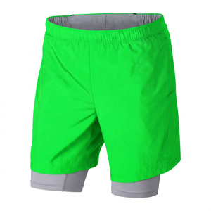 Pantalones Cortos Deportivos Grises Sólidos para Hombre, Cintura Media, Elásticos, de Secado Rápido, de Spandex y Poliéster, Tejido de Punto, Cortos - Product Image 6