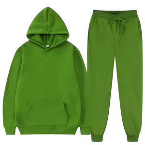 Survêtements de sport personnalisés avec logo, ensemble 2 pièces pour hommes, couleur unie, faible MOQ, en polyester - Product Image 4