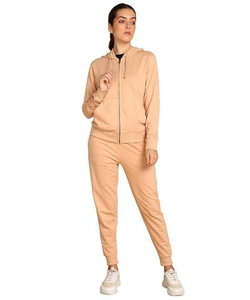 Ensemble de survêtement unisexe en molleton uni à capuche, sweat-shirt zippé et pantalon de jogging, tenue décontractée d'hiver 100% coton respirant - Product Image 1
