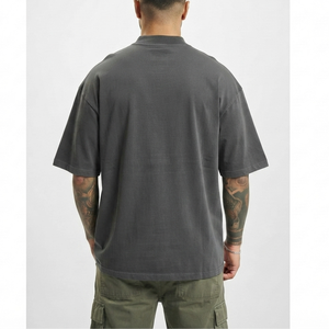 Camiseta de Hombre Personalizada con Logotipo Bordado, 100% Algodón Puro, Etiqueta Privada, Talla Grande, Hombros Caídos, Manga Corta - Product Image 2