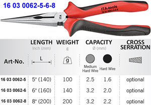 Alicates de punta larga forjados en acero CR-MO - Product Image 2