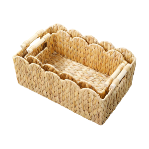 ตะกร้าสานจากผักตบชวาพร้อมหูหิ้ว สำหรับเก็บของในครัว คุณภาพสูง ปรับขนาดได้ ผลิตจากโรงงานในเวียดนาม - Product Image 1