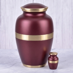 Urna Funeraria de Latón Rosa y Plateada con Acabado Mate para Cenizas Humanas, Almacenamiento Conmemorativo y Exhibición en el Hogar - Product Image 3