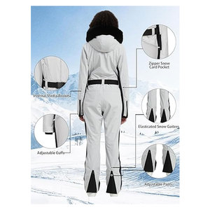Traje de esquí de una pieza para mujer, traje de snowboard ajustado, aislado, impermeable, a prueba de viento, mono para deportes de invierno, cálido, para esquí al aire libre - Product Image 4