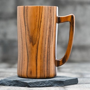 Rustic Wooden Mug Handmade Natural Solid Wood Coffee Cup Eco Friendly Drinkware for Kitchen Dining - Product Image 2
