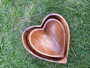 <b>Rustic</b> <b>Farmhouse</b> Wooden Heart Bowl for <b>Dining</b> <b>Table</b> Decor Acacia Wood Heart Bowl Handmade Serving Bowl for Kitchen - Product Image 5
