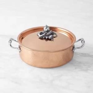 Casserole de luxe en acier inoxydable antiadhésive, chauffe-plat, avec poignée à bouton argenté, diamètre 33 cm, compatible lave-vaisselle, pour hôtels - Product Image 5