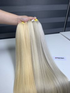 Extensiones de Cabello Humano Virgen NASA, Cabello Vietnamita Súper Doble Trama, Color Rubio Decolorado, Precio al por Mayor - Product Image 4