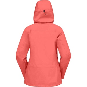 Chaqueta de esquí impermeable rosa coral para mujer con capucha y cremallera, abrigo de nieve con aislamiento de plumón para mujer, chaqueta de esquí sintética con aislamiento para mujer - Product Image 5