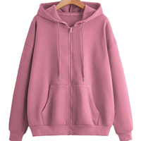 Vente en gros de sweats à capuche pour femmes avec fermeture éclair sur le devant, impression de logo personnalisée OEM, décontractés, 100% coton