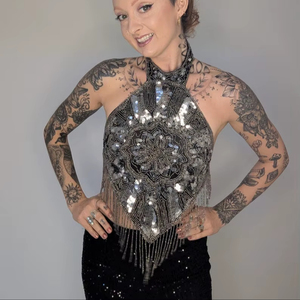 Flecos de Cuentas de Vidrio Onduladas, Borlas Decorativas para Vestidos de Espectáculo, Disfraces de Carnaval, Decoración Artesanal - Product Image 1