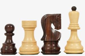 Pièces d'échecs Staunton russes vintage de 1959, Zagreb, 3,8 cm de hauteur (pour le roi), en bois de rose et buis naturel, au meilleur prix - Product Image 5