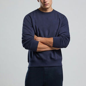 เสื้อสเวตเชิ้ตคอกลมโอเวอร์ไซส์ผ้าคอตตอนหนานุ่ม พิมพ์ลายตามสั่ง OEM สำหรับผู้ชาย เสื้อฮู้ดลำลองสไตล์สตรีทสปอร์ตสำหรับผู้ชาย - Product Image 1