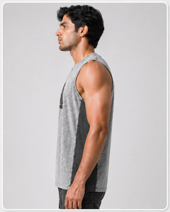 Débardeur Homme Sportif Blanc en Spandex/Coton Respirant Séchage Rapide Coupe Ajustée pour Musculation et Tenue Décontractée – Vente en Gros OEM - Product Image 6