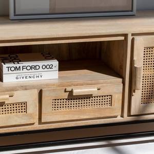 Mueble para TV Vandana Lunaris Optima con Puertas y Cajones de Ratán, Consola de Entretenimiento Moderna con Tejido Natural - Product Image 5