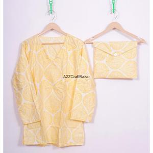 Ensemble de pyjama pour femmes à manches trois-quarts, col en V, imprimé floral romantique, fait main, taille élastique, doux, respirant, séchage rapide - Product Image 2