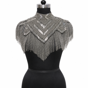Luxury Antique Silver Detachable Braided Zinc Alloy Metallic Shoulder Collar Epaulette Fringe <b>Cape</b> | Handcrafted Statement - Product Image 1