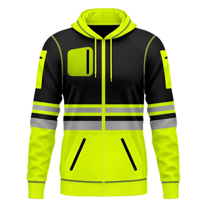 Breathable High Visibility <b>Work</b> Hoodie Reflective Safety <b>Jacket</b> for Outdoor <b>Construction</b> Workers - Product Image 3