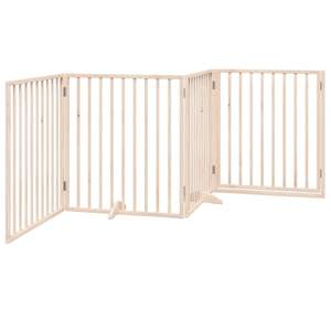 Barrière pliable pour chien en bois de peuplier à 4 panneaux avec porte, 126,0 pouces, enclos et barrières pour animaux de compagnie - Product Image 6